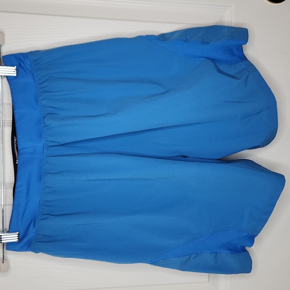 Mens Under Armour heat gear speed pocket running shorts blue size medium - Picture 2 of 8